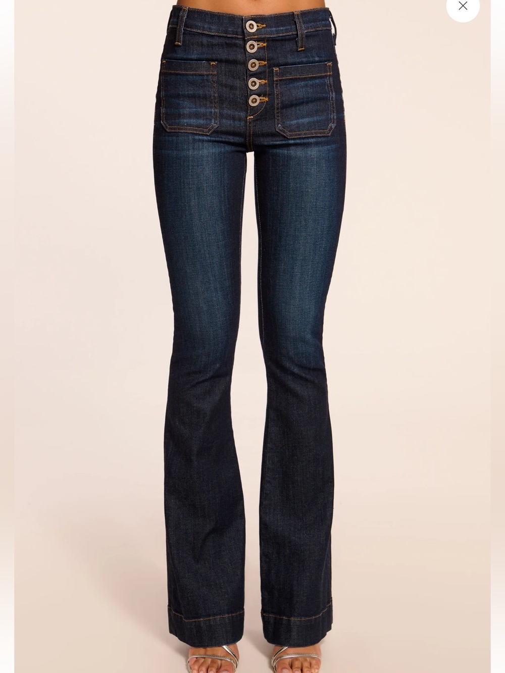Ramy Brook Cindy High-Rise Flared Denim Jeans Size 28 Stretch Full Length